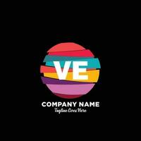 VE initial logo With Colorful template vector. vector