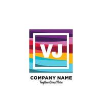 VJ initial logo With Colorful template vector. vector