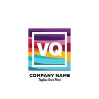 VQ initial logo With Colorful template vector. vector