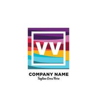 VV initial logo With Colorful template vector. vector