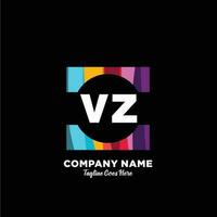 VZ initial logo With Colorful template vector. vector