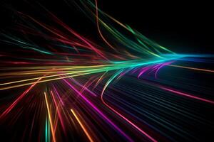 Colorful neon laser lines abstract background. photo