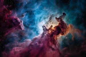 nebulosa en espacio. ai generado foto