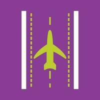 Plane on Runway Vector Icon