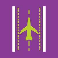 Plane on Runway Vector Icon