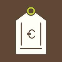 icono de vector de etiqueta euro