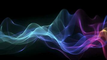 abstract background with glowing purple and golden and blue wavy lines, generate ai photo