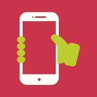 Holding Smartphone Vector Icon