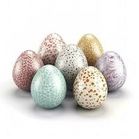 easter eggs isolated on white background, generate ai photo