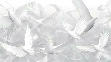 a white paper background with waves, in the style of clear and precise bird art, neue sachlichkeit, monochromatic mastery, generat ai photo