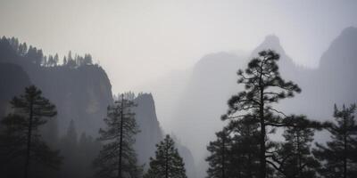 Misty mountains landscape photo