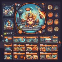 Anime strategy game ui design behance photo