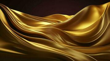 Abstract Background with 3D Wave Bright Gold and Purple Gradient Silk Fabric,  an abstract image of a brightly colored fabric, in the style of dark orange and light gold, generate ai photo