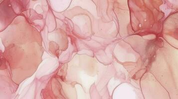 Abstract alcohol ink texture marble style background pink and gold texture, Pink abstract alcohol ink background fluid watercolor, generate ai photo