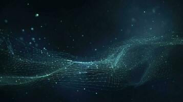technologic linear background with dots and lines, in the style of dark teal and dark sky-blue, human connections, 32k uhd, neo-academism, generat ai photo