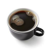 negro café en taza aislado en blanco fondo, generar ai foto