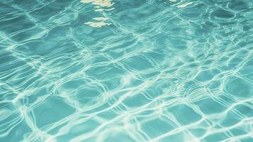 Abstract pool water surface and background with sun light reflection, generate ai photo