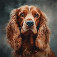 A painting of a dog photo