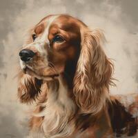 A painting of a dog photo