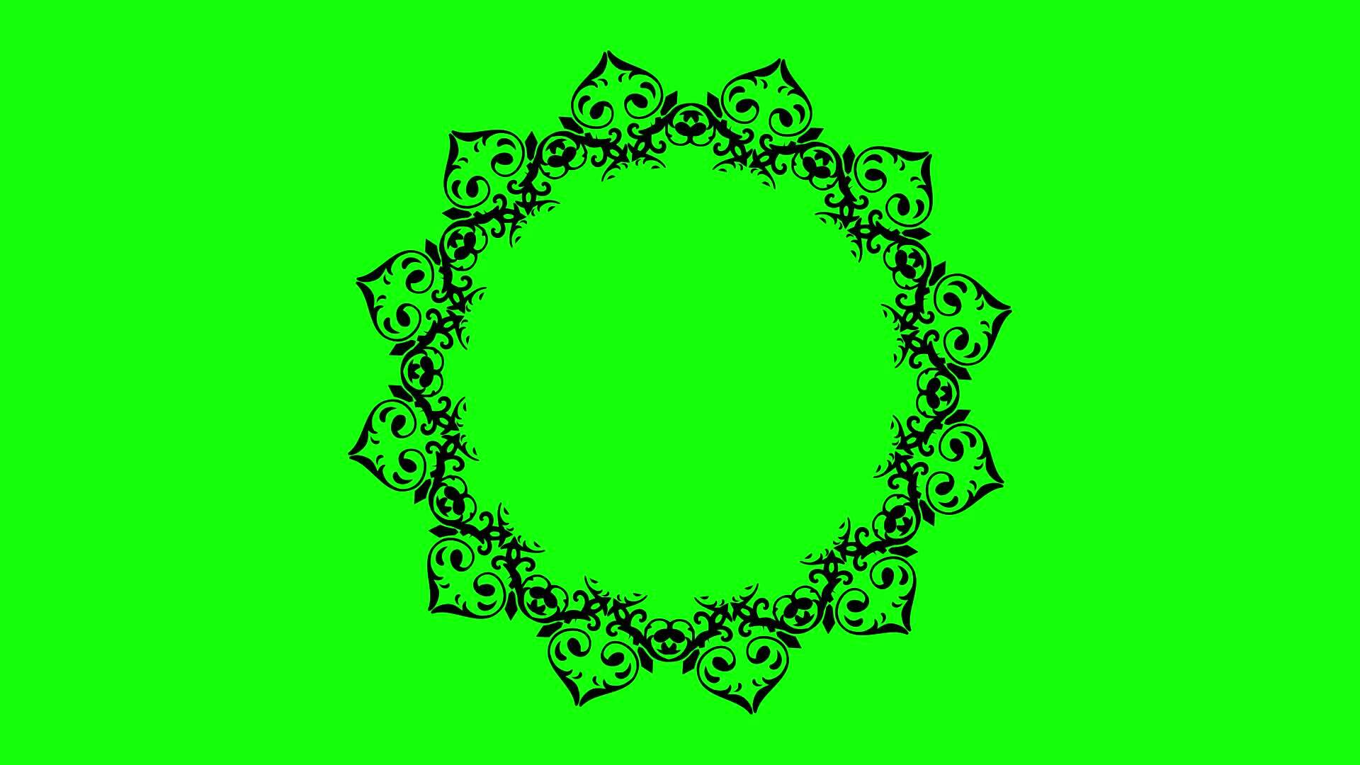 Black Luxury Arabesque frame animated on green screen 23388959 Stock