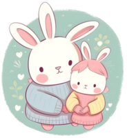 Mama Rabit and baby png