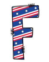 patriotique alphabet griffonnage lettre clipart illustration png