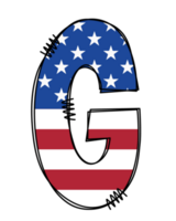 patriotisch Alphabet Gekritzel Brief Clip Art Illustration png