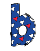 Patriotic alphabet doodle letter clipart illustration png