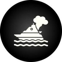 icono de vector de contaminación de barco