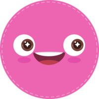 fofa Rosa círculo forma com sorridente face plano ícone png