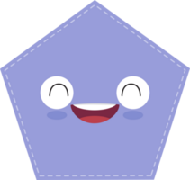 Cute purple pentagon shape with smiling face flat icon PNG