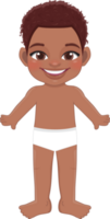 American African Boy body front side template in underwear or panty PNG