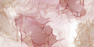 aquarelle laissez tomber encre éclaboussure rose et Orange Couleur avec or briller, illustration peindre sucré rose de l'alcool encre dans abstrait modèle png