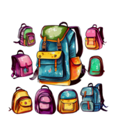 gezeichnet Rucksack Aquarell Clip Art ai generativ png