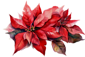 Beautiful flower with leaf watercolor AI Generate png