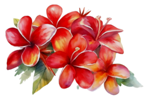 Beautiful flower with leaf watercolor AI Generate png