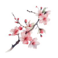 mooi bloem met blad waterverf ai genereren png