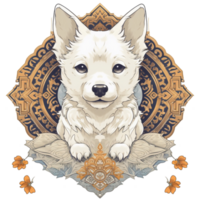 Illustration 2d Hund ai generieren png