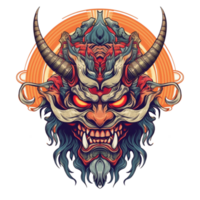 Illustration 2D devil mask ai generate png