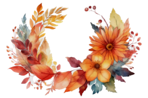 Beautiful flower with leaf watercolor AI Generate png