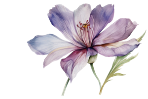 fleur avec feuille aquarelle ai produire png