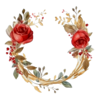 Beautiful flower wreath watercolor ai generate png