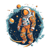 Illustration 2d Astronaut ai generieren png