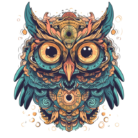 Illustration 2D owl ai generate png