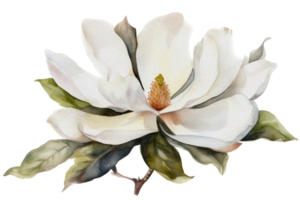 Flower with leaf watercolor AI Generate png