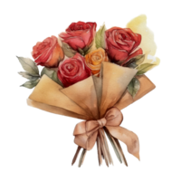 Beautiful flower bouquet watercolor ai generate png