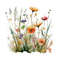 bellissimo fiore con foglia acquerello ai creare png