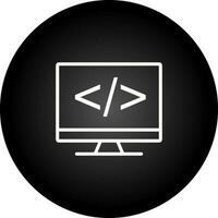 codificación en el icono de vector de pantalla