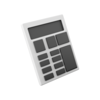 3d interpretazione di un' grigio calcolatrice su un' bianca. 3d rendere calcolatrice icona png