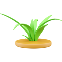 3D render Fresh grass icon, 3d render grass icon. 3d green grass render icon. png